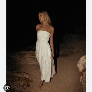 DISSH Strapless midi dress in tan